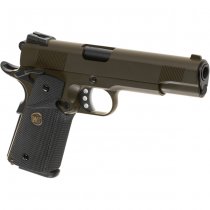 WE M1911 MEU Gas Blow Back Pistol - Olive