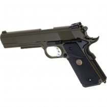 WE M1911 MEU Tactical Gas Blow Back Pistol - Olive