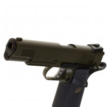 WE M1911 MEU Tactical Gas Blow Back Pistol - Olive