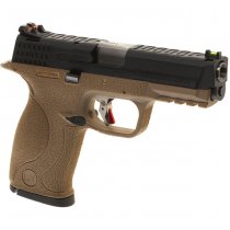 WET-05 BK Silver Barrel Gas Blow Back Pistol - Dark Earth