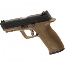 WE WET-05 BK Silver Barrel Gas Blow Back Pistol - Dark Earth