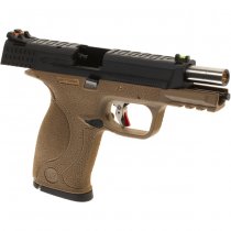 WE WET-05 BK Silver Barrel Gas Blow Back Pistol - Dark Earth