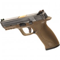 WE WET-05 SV Gold Barrel Gas Blow Back Pistol - Dark Earth