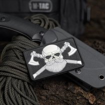 M-Tac Bearded Skull 3D Rubber Patch - White