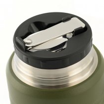 M-Tac Stainless 750ml Thermos & Folding Spoon - Olive