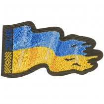 M-Tac Battle Flag of Ukraine Embroidery Patch Left - Ranger Green